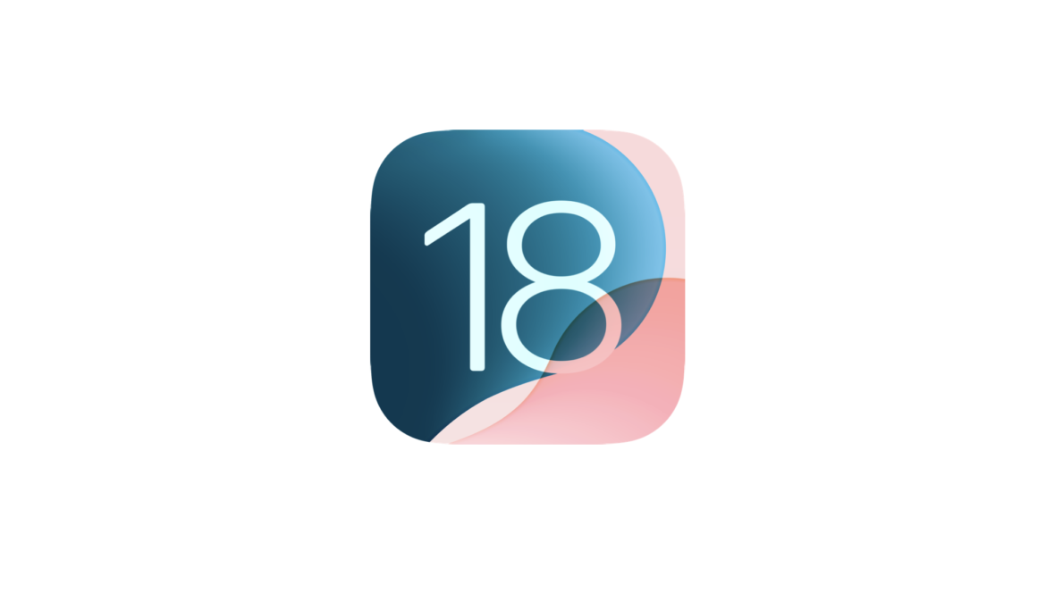 The official iOS 18 logo featuring a clean, modern design with a gradient blend of blue and pink hues, symbolizing Apple’s next-generation mobile operating system. The number “18” is centered in white, representing the latest version of iOS, designed for enhanced performance, privacy, and user experience.